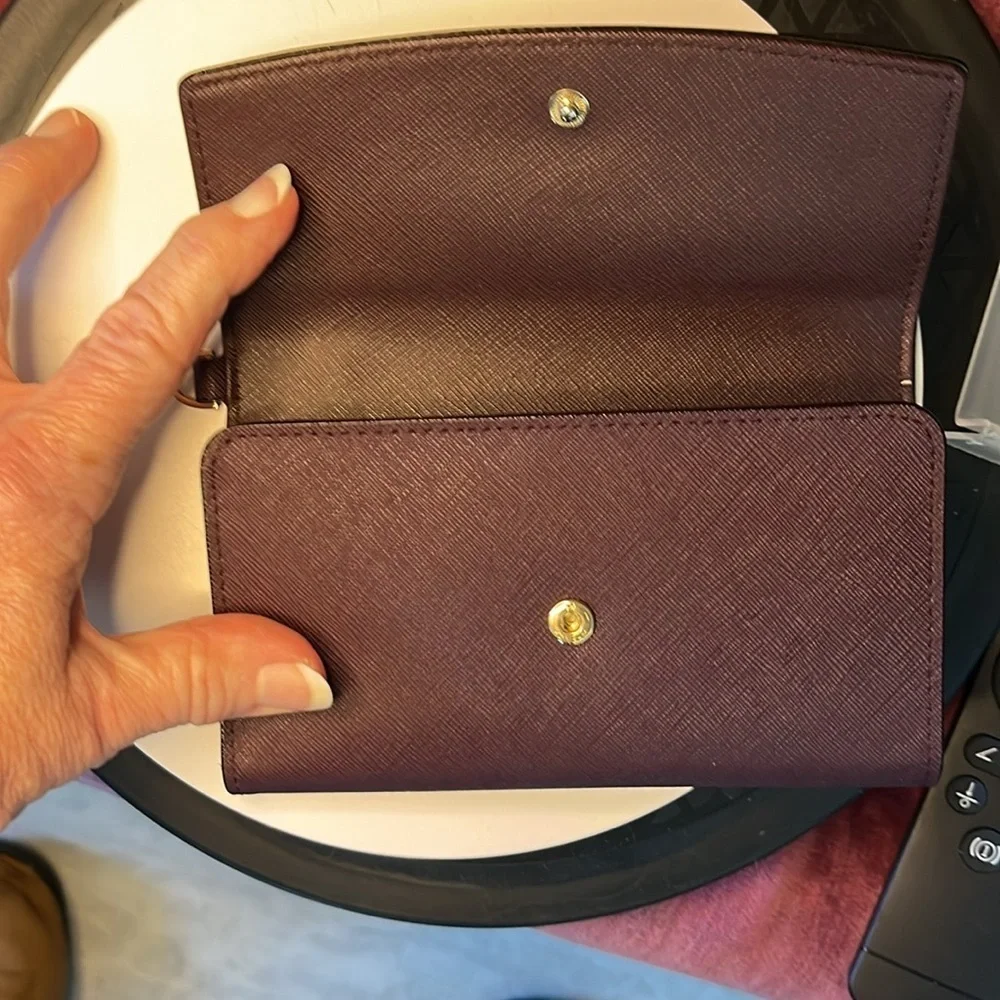 Kate Spade  Plum   Snappy   long wallet  EUC phone holder  card case  ID wallet